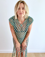 Load image into Gallery viewer, Macrame Dress: Sky
