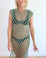 Load image into Gallery viewer, Macrame Dress: Sky
