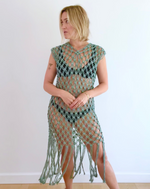 Load image into Gallery viewer, Macrame Dress: Sky
