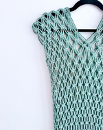 Load image into Gallery viewer, Macrame Dress: Sky
