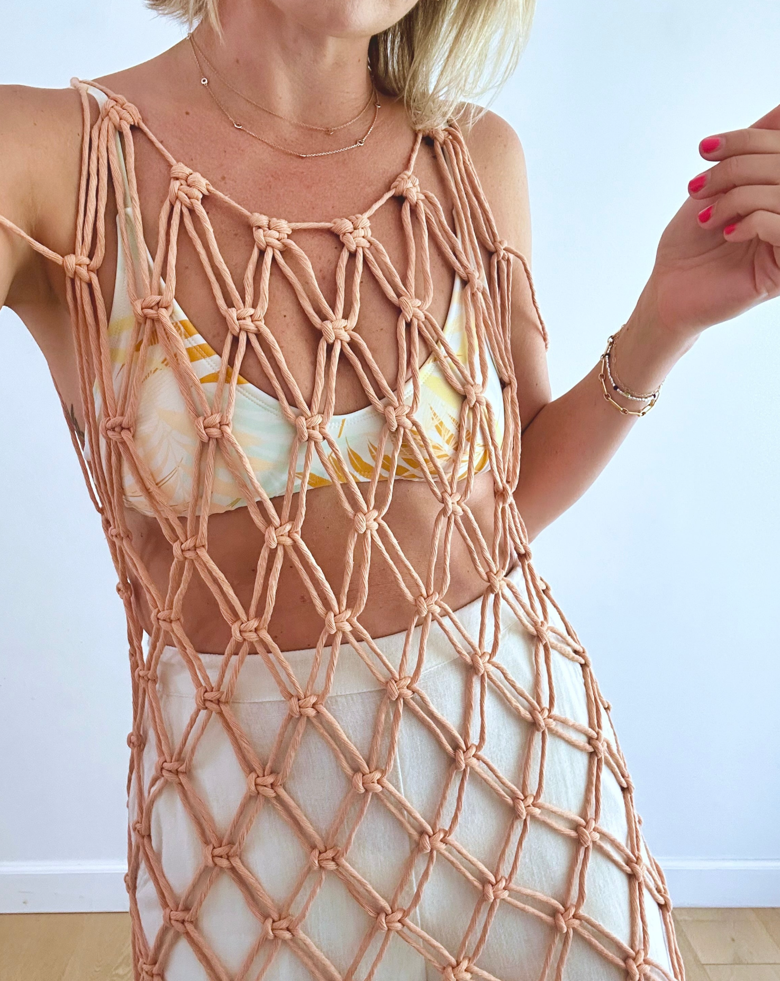 Macrame Dress: Peach