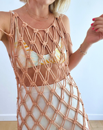 Load image into Gallery viewer, Macrame Dress: Peach
