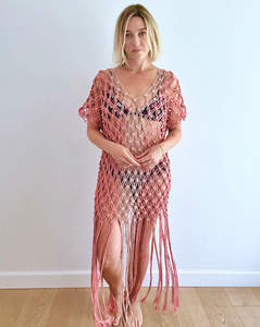 Macrame Dress: Blush Gradient