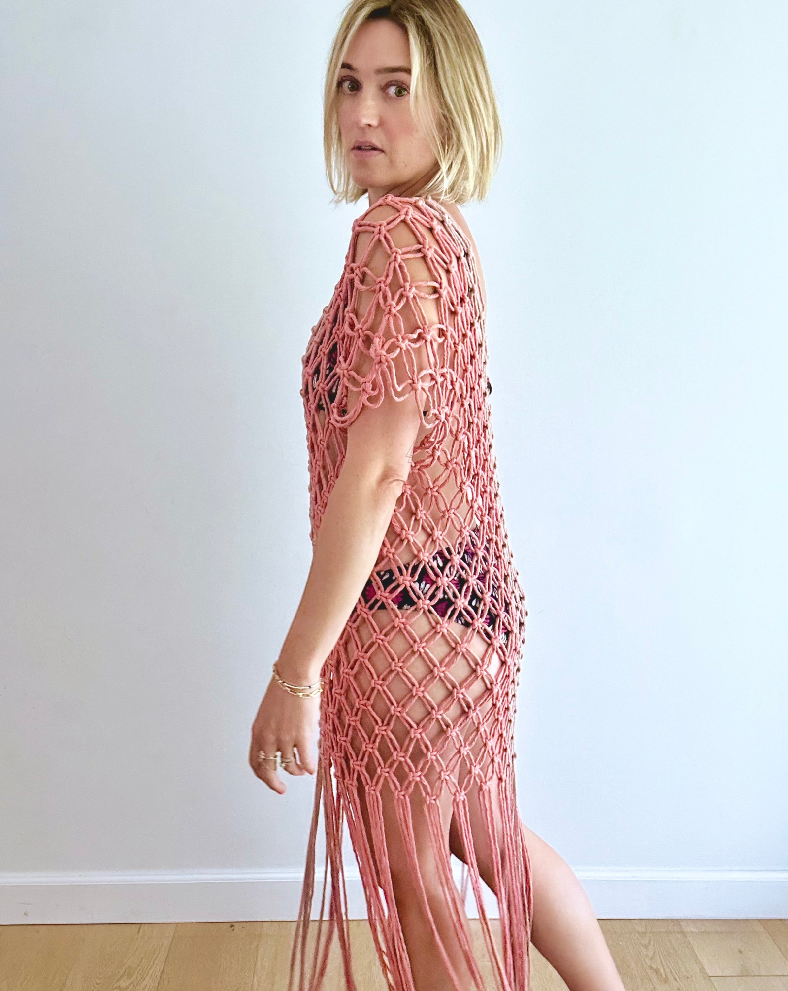 Macrame Dress: Blush Gradient