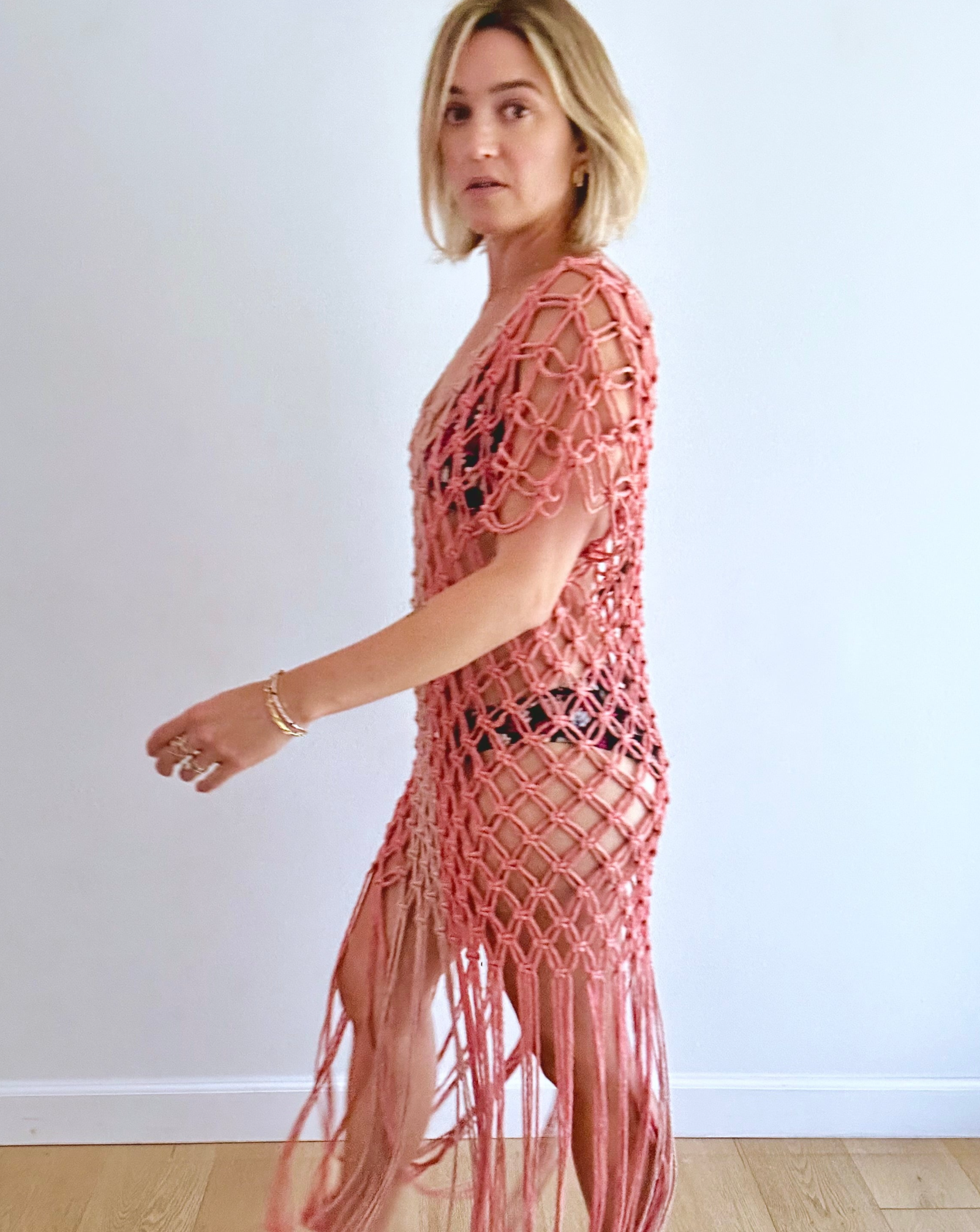 Macrame Dress: Blush Gradient