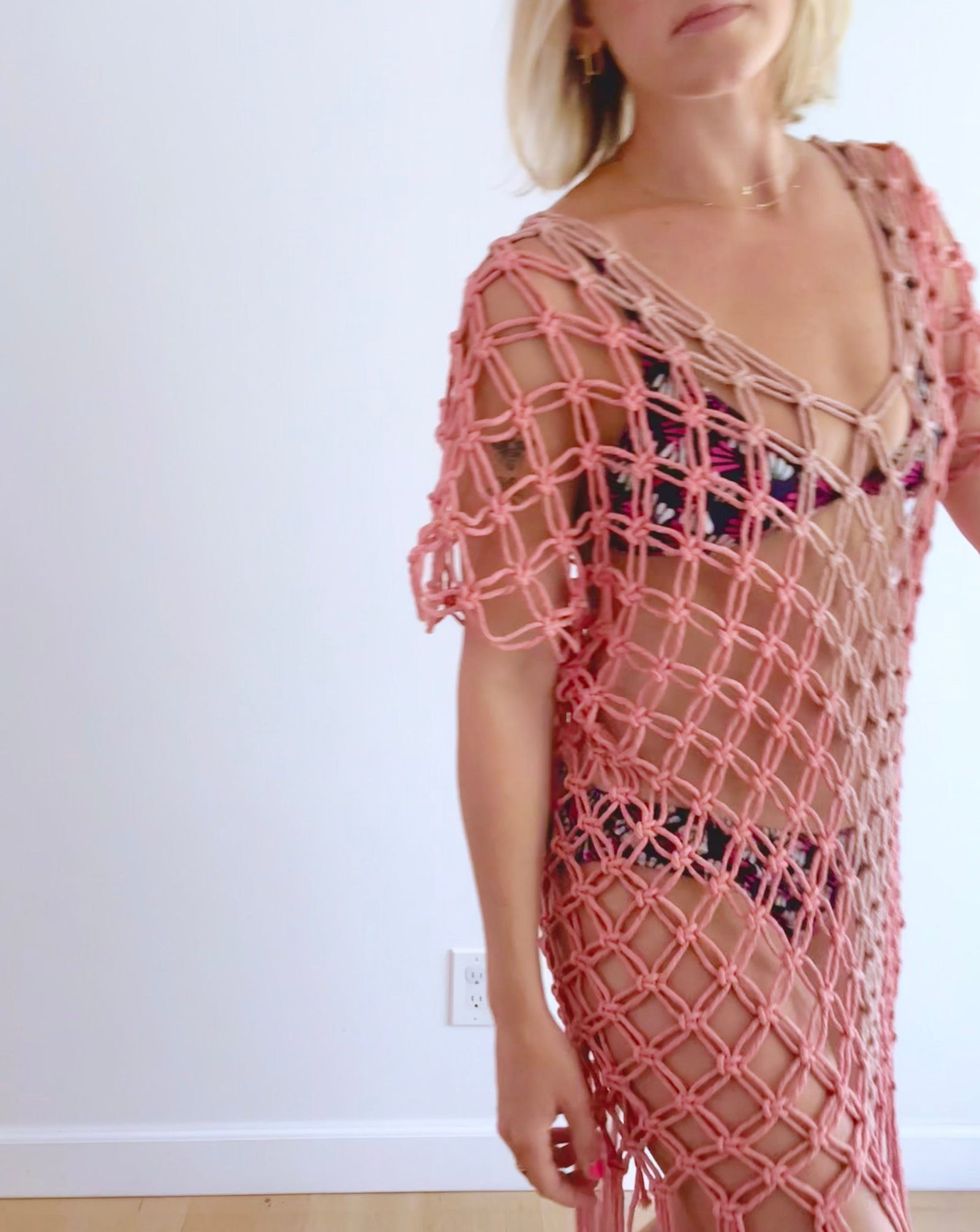 Macrame Dress: Blush Gradient