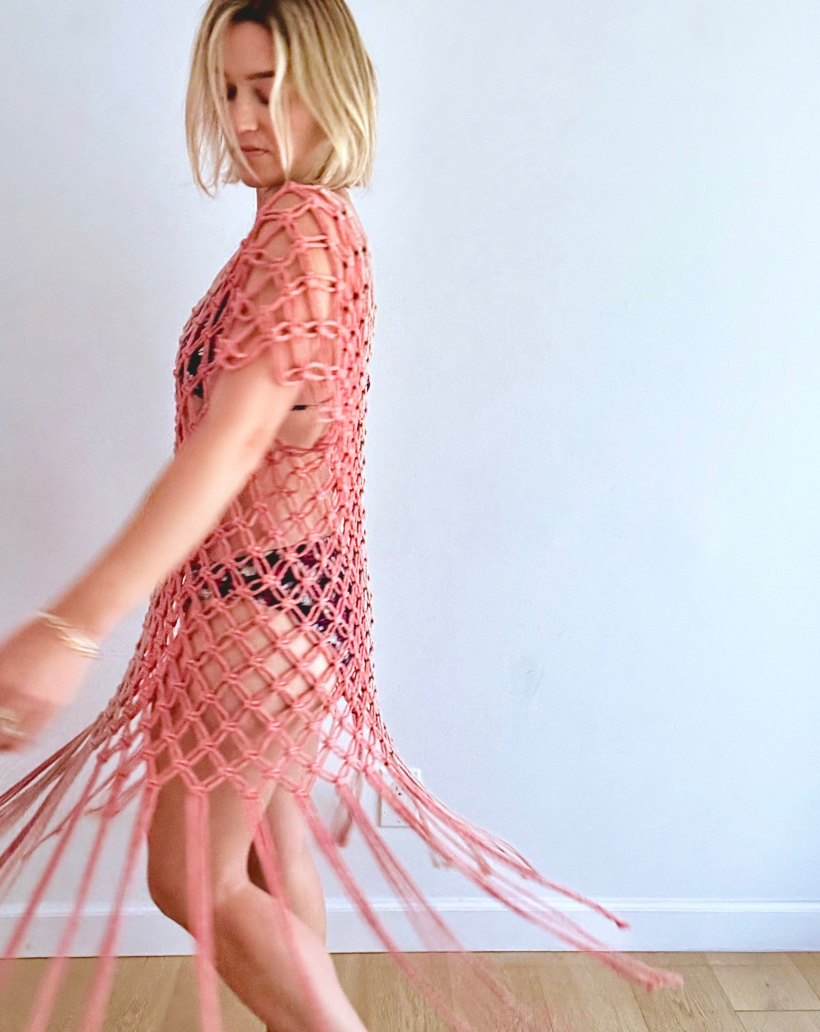 Macrame Dress: Blush Gradient