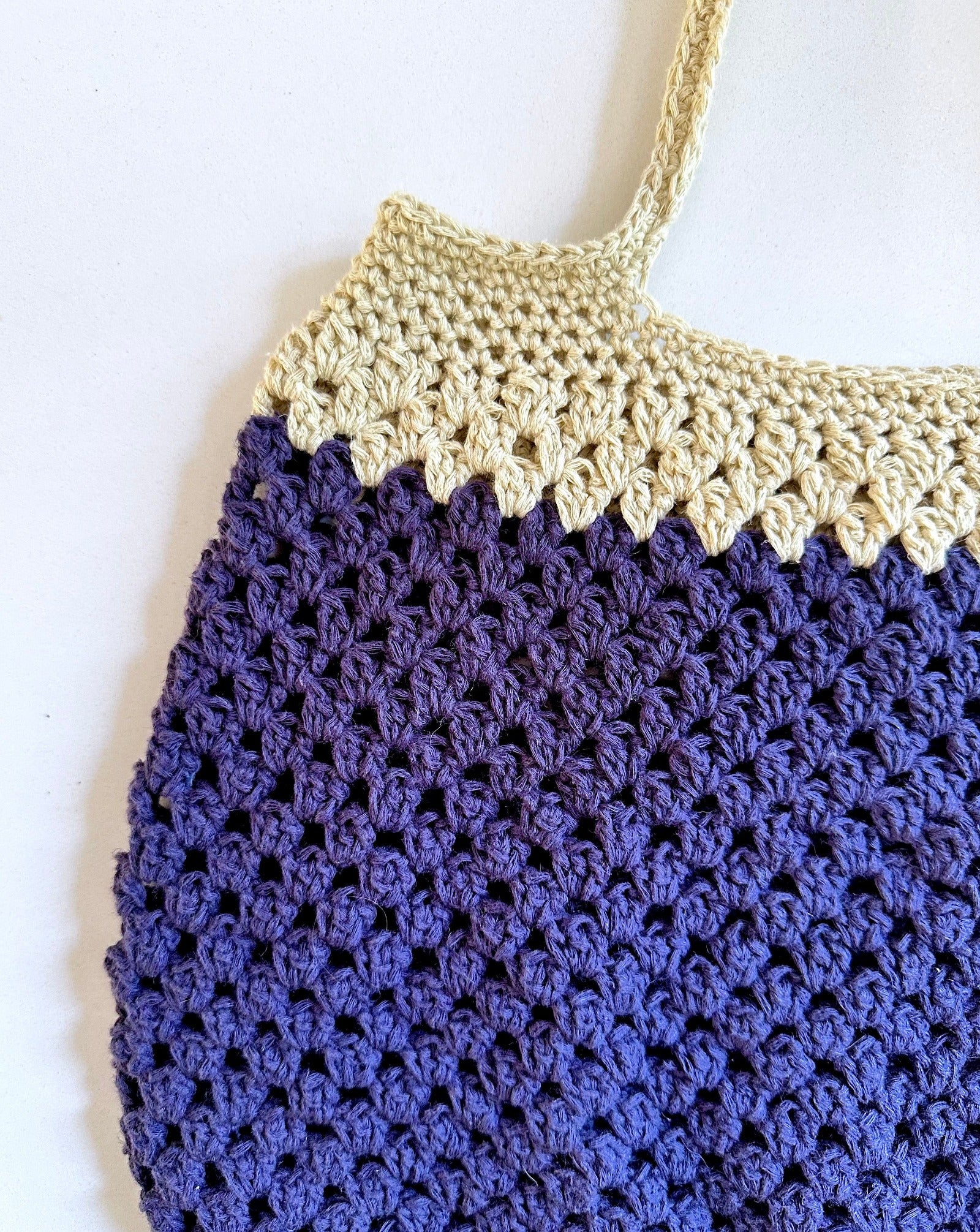 Granny Stitch Shoulder Bag: Blue