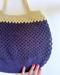 Granny Stitch Shoulder Bag: Blue