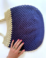 Load image into Gallery viewer, Granny Stitch Shoulder Bag: Blue
